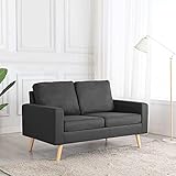 BULANED 2-Sitzer-Sofa, Couch für Wohnzimmer, für Wohnungen, Couch Mit Schlaffunktion, Loungesofa, Relaxsofa, Sofas & Couches, Dunkelgrau Stoff