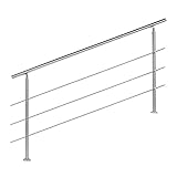 Treppengeländer Edelstahl 3 Querstäbe 180cm Brüstung Handlauf Geländer Treppe