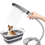 Aleffectare Hunde-Duschaufsatz für Wannenauslauf,Badewanne, 4-in-1 Haustier-Badewanne, Duschkopf, Einhandgriff, Hundewaschen, Baden mit flexiblem Schlauch, Allikare