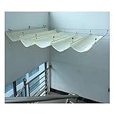 Pergola-Abdeckung Für Draußen, Terrassen-Pergola Einziehbar Sonnensegel, Sonnenschutz Atmungsaktiv Schiebedraht-Vordach Für Hinterhof Terrasse Garten, Nicht Regenfest Markise (Farbe : Weiß, Größe :