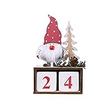 QOKLIYUI Frohe Weihnachten, Weihnachtsmann, Desktop Ornament, Partydekoration, Kalender, Festival, dekoratives Wohnzimmer, Rot