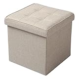 Fußhocker, 1 Stück, faltbar, Aufbewahrungsstuhl, Hocker, grau, gepolsterter Fußhocker, Leinen, Schminktisch, Hocker, Pouf, Couchhocker, Abnehmbarer Bezug, Fußhocker, Fußstütze (Farbe: Grauer Samt