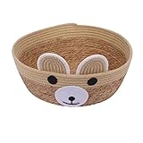 Cryfokt Handgewebtes Erhöhtes Katzenbett, 4 Season Universal Cute Bear Model Rattan Seil Katzenbett Katzenkorb, Langlebiges, Abnehmbares Kätzchen-Schlafnest, Katzenhaus