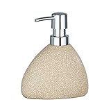 WENKO Seifenspender Pion Beige Keramik - Flüssigseifen-Spender, Spülmittel-Spender Fassungsvermögen: 0.36 l, Keramik, 11.5 x 14.5 x 9 cm, Beige