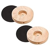 PATIKIL 120mm Holz Lampenfuß 2Pack Kreisförmig Holz Schreibtisch Ersatz für Tischlampen