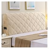ERNZI Samt-Bett-Kopfteilbezug für King-/Queen-/Full-Size-Betten,Stretch-Bett-Kopfteilbezug,verdicktes gepolstertes Kopfteil,staubdichter Schutzbezug(Khaki,220 cm/86 Zoll)