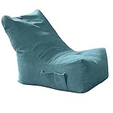 moto-MOLTICO Sitzsäcke 76x97x90cm - Sitzsack XXL mit Taschen - Bean Bag Chair - Indoor Sitzsack - Bean Bag Sessel - Sitzsack mit Füllung - Lazy Bag - Sitzsack Erwachsene - Türkis