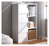 Einfaches Bücherregal Bücherregal Aufbewahrungsschrank, raumhohes mehrschichtiges Regal for Wohnzimmer Schlafzimmer Balkon Schließfach YIJIAN (Farbe : White 50x24x105cm)