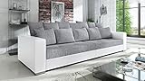 Kuechen-preisbombe Modernes Big Sofa Wohnlandschaft Sofa Couch Jumbo XXL 1 - Weiß - Hellgrau