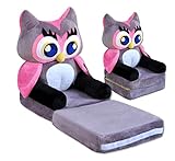 Need Sleep Kindersessel Kindercouch Kindersofa - Kinderliege | Kindermöbel Mini Sofa klein Sessel mit Schlaffunktion Spielsofa kleine Couch Klappsofa Bodensofa Kinderzimmer Möbel (Eule Frieda)