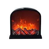 Flamme Kaminlampe Wandkamin mit elektrischem Feuer - LED-Flammeneffekt - freistehend - schwarz - 27,9 x 20,8 cm Atmosphärenlampe