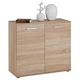 CARO-Möbel Kommode Chicago mit 2 Türen, Moderne Anrichte in Sonoma Eiche, Sideboard Mehrzweckschrank für Wohnzimmer