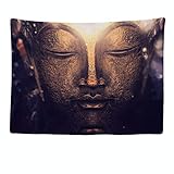 Ulticool - Wandteppich Tapestry Dekoration Wohnung - Buddha Mönch Statue Buddhismus Ruhig - 200 x 150 cm groß - Wandtuch Wandbehänge - Zubehör für Schlafzimmer Wohnzimmer Kinderzimmer