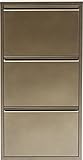 Kare Design Schuhschrank Caruso mit 3 Klappen, Bronze, Schuhablage für 6 Paar Schuhe, 103x50x14cm (H/B/T)