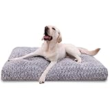 Jaspuriea Waschbares Hundebett, Ultra Comfy Dog Bed Anti Angst Hundebetten Deluxe Plüsch Hundematte mit Anti-Rutsch-Boden, Grau, 90 x 60 x 7cm