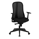 AMSTYLE Bürostuhl Stoffbezug Schreibtischstuhl höhenverstellbar ergonomisch verstellbar schwarz Chefsessel Design 120kg Drehstuhl Synchronmechanik hohe Rücken-Lehne XXL Hochlehner Stoff