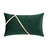 1 Kissenbezug 30x50cm, Pillowcase Grün Goldene Linien Polyester Kopfkissenbezug Sitzkissen Dekokissen Couchkissen Dekoration