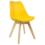 WOLTU BH29gb-1 1 x Esszimmerstuhl 1 Stück Esszimmerstuhl Design Stuhl Küchenstuhl Holz Gelb