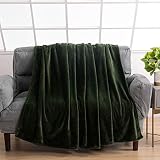 Jiaquhome Verdickte doppelseitige Flanelldecke Korallen-Fleecedecke einfarbig Schlafsofa Bett, dunkelgrün, 150200