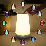 Akku Outdoor Lampe Tragbare mit Touch-Funktion, 2400mAh, RGB Tischleuchte, LED Nachttischlampe mit dem Warmweißmodus+RGB-Modus, IP55, LED Dimmbare Nachtlicht für Tisch Bar Terrasse Camping Dekoration