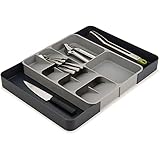 Erweiterbarer Besteckkasten, rutschfester Kunststoff-Besteck-Organizer für Küche, Büro, Schule, ungiftiger Küchenschubladen-Organizer für Utensilien, Löffel, Gabel – BPA-frei