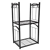 SUNESA Holzlege für Kaminholz Brennholz Rack Black Shelf Haushalt Lager Lagerregal Balkon Regal Display Decken Deckel multifunktional gutes Rack Kaminholzkorb Brennholzkorb