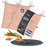 LILENO HOME 2er Set Stuhlkissen Rosé (40x40x4,5 cm) - Sitzkissen für Gartenstuhl, Küche oder Esszimmerstuhl - UV-beständige Indoor u. Outdoor Stuhlauflage als Stuhl Kissen (Laura FUM)