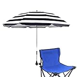 STARRY CITY Sonnenschirm für Stuhl mit Verstellbarer Klemme,mit Regenschirm Clip für Terrassenstühle,Strandstühle,liegestuhl,Rollstühle,Golfwagen (B-Streifen)