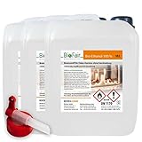 BioFair Bioethanol - 100% Reiner Brennstoff - Bioethanol für Bioethanolkamin, Ethanol Tischkamin, Wandkamin Indoor - 3 x 10 Liter