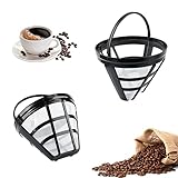 2 Permanenter Kaffeefilter, Wiederverwendbar Plastik Dauerkaffeefilter mit Griff Waschbar Coffee Filter Kaffee Filter Mesh Korb Für Meisten Kaffeemaschinen