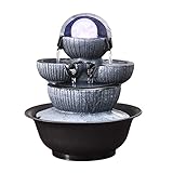luckxuan Zimmerbrunnen/Brunnen Stapeln Kreative Modellierung Einfache Indoor Fließendes Wasser Desktop Brunnen Dekoration Feng Shui Ball Bürodekorationen Desktop Brunnen