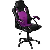 Panorama24 Gamer Stuhl Gaming Schreibtischstuhl Chefsessel Bürostuhl Ergonomisch, Lila, 9 Farbvarianten, gepolsterte Armlehnen, Wippmechanik, belastbar bis 150 kg, Lift TÜV geprüft