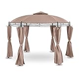 Uniprodo Uni_PERGOLA_3X3.5TR_U Gartenpavillon rund Ø 3,50 m Polyester 180 g/m2 beige Höhe 2,80 m UV-Schutz wasserfest