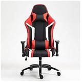 WZXCV Gamingstuhl Ergonomie Gamingstuhl Mit Kissen Hebedrehstuhl Computerstuhl Personal Bürostuhl Lederstuhl Bürostuhl Rot (Rot)