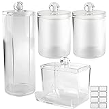 UGBO Wattestäbchen Behälter Wattepadspender Wattestäbchen Spender Wattepads Aufbewahrung QTip-Halter mit Deckel Schminktisch Badezimmer Make Up Organizer Set Aufbewahrungsbox 5 Stück
