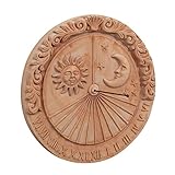 Biscottini Sonnenuhr Garten groß 53 x 6 cm - Gartenuhr wetterfest aus Terracotta - Wanddeko aussen - Gartenuhr