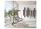 Capri Rattan Swing Alacati Gartenschaukel Hängesessel Hollywoodschaukel 1 Person (Grau)