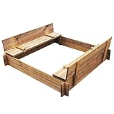 INLIFE Sandkasten Holz Imprägniert Quadratisch,27kg,41722