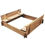 INLIFE Sandkasten Holz Imprägniert Quadratisch,27kg,41722