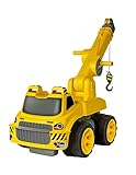 BIG - Power-Worker Maxi-Kran (gelb) - großer Spielzeug-Kran mit Seilwinde und ausfahrbarem Kran-Arm, Kinder-Fahrzeug ab 3 Jahren (bis 50 kg belastbar)