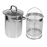 TEMKIN 1 Set Tempura-Fritteuse, Edelstahl-Wok, Mini-Fritteuse, koreanisches Kochgeschirr, ölsparender Brattopf, japanischer Fritteusentopf, Dampfkochtopf, Suppentopf, handgehaltener Bratkorb, Tempura-