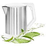 Clatronic Wasserkocher, Kettle, Wasserkocher 1,5 L mit automatischer u. manuellen Abschaltung, 360° drehbare Steckverbindung, BPA-frei, max. 2200Watt, Wasserkocher weiß, WKS 3692