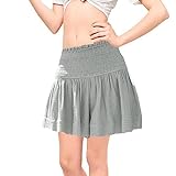 Ecoticfate Plissierter kurzer Rock - Lässige Damen-Shorts aus Baumwolle,Leichte und Bequeme Damenbekleidung für Reisen, Dating, Party, Alltag und Strand