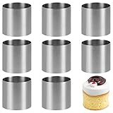 YARNOW 8 Stück Mousse Ringe Dessertring Set Speisering Mini Tortenring Kleine Kuchenform Dessert Schimmel Kochringe Kuchenring Form für Kuchen Salate Schokoladenmousse 5x5x5 cm