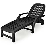 JJZXD Chaise Lounge Chair Verstellbarer Liegestuhl Schwarz