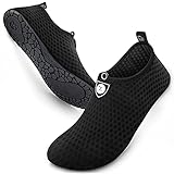 SIMARI Wasserschuhe Damen und Herren, schnelltrocknend, Barfuß, für Outdoor, Strand, Schwimmen, Sport, Yoga, Schnorcheln 501 Circular Black, EU 38, SWS001