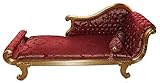 Casa Padrino Barock Chaiselongue Modell XXL Bordeaux Rot Muster/Gold- Antik Stil - Recamiere Wohnzimmer Möbel