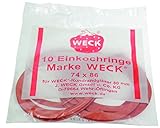 Weck 6446 Gummiringe 74 x 86; Hochwertige Dichtungsringe; geeignet für Weck Rundrandgläser 100; zum Verschließen während dem Einkochen / Einwecken; 10 Stück, passend für Deckel Durchmesser 80mm