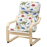 Ikea POANG Kindersessel Birkenfurnier Medskog Dinosaurier Muster