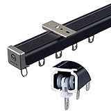 Gardinenschiene, Aluminium-Vorhangschiene 1 Läufig, Innenlauf System Gardinenstange Deckenbefestigung für Schlafzimmer Vorhänge (3M)